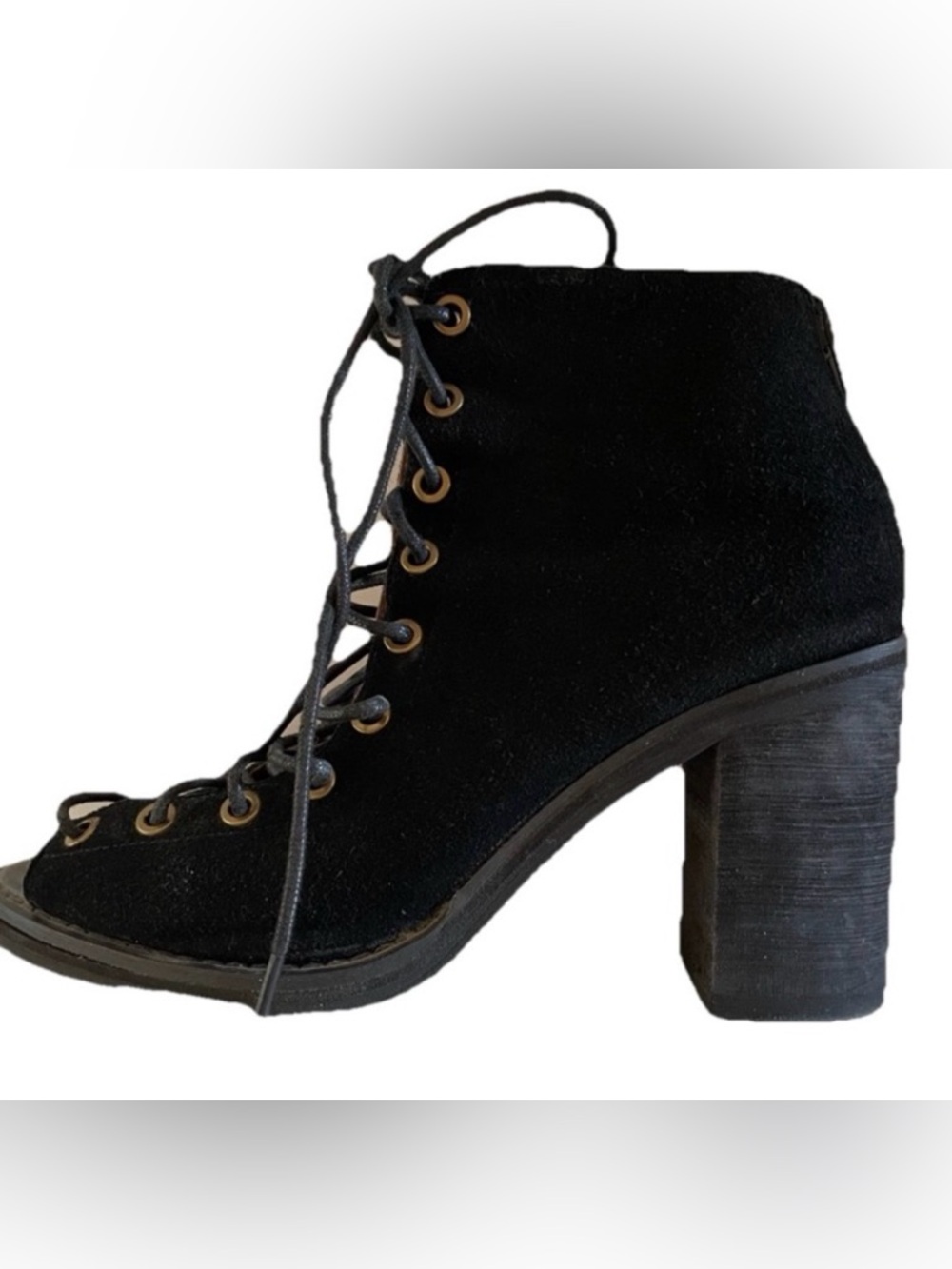 JEFFREY CAMPBELL Cors Black Suede BOOTIES Ankle Boots Size 8.5